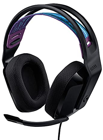 Logitech G G335, Kabelgebundenes Gaming-Headset, Mikrofon mit Flip-Stummschalter, 3,5-mm-Audioanschluss, Memory Foam-Ohrpolster, leicht, kompatibel PC, PlayStation, Xbox, Nintendo Switch - Schwarz