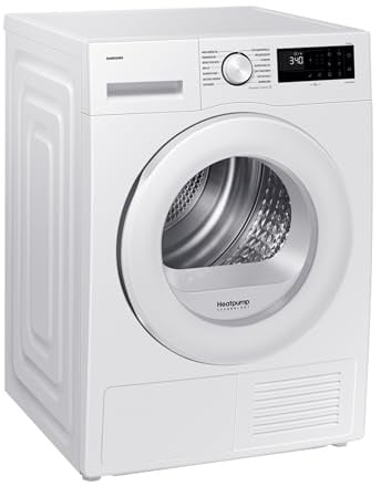 Samsung DV90DG52A0TEEG Wärmepumpentrockner DV5000D, 9 kg, EEK: C, Wäschetrockner mit LED-Display, Optimal Dry, SmartThings-App, Hygiene-Programm, Air Refresh, Weiß