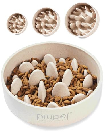 PiuPet® 1,4L Antischlingnapf Hunde - Slow Feeder Hundenapf für Große Hunde | Anti-Schlingnapf aus Bambus, Spülmaschinenfest, Rutschfester Futternapf für Nass- & Trockenfutter