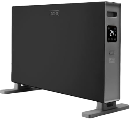 BLACK+DECKER BXCSH2001E - Konvektor, Heizung, Lüftung, 2000W, LED-Anzeige, 2 Leistungsstufen, Timer, Überhitzungsschutz, Tragegriff, schwarz