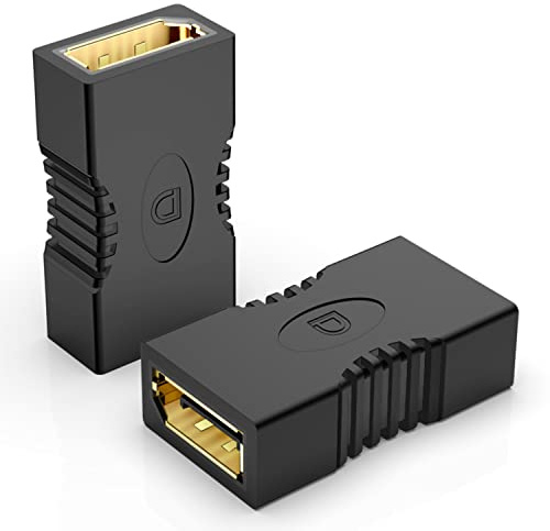 J&D 2er-Pack DisplayPort Adapter Kupplung, Vergoldete 4K-DP-Buchse auf DP-Buchse-Koppler DisplayPort-Extender, Unterstützt 3D-4K-Ethernet