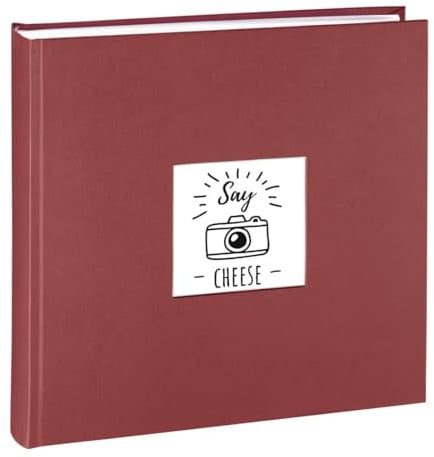 Hama Fotoalbum Jumbo 30x30 cm (Fotobuch mit 100 weißen Seiten, Album für 400 Fotos zum Selbstgestalten und Einkleben) bordeaux, 00002345