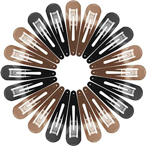 Funtopia 40 Stück 7cm Lange Haarspangen für Damen Mädchen | Snap Haarclips Groß Metall Haarklammern, 2 Farben mit je 20 stk (Braun & Schwarz)
