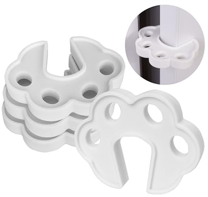 Tür Klemmschutz, 4 Stück, aus Silikon, Weiß, Fingerklemmschutz für Türdicken von 28 bis 45 mm, Türstopper für Kinder und Haustiere, Baby Finger Einklemmschutz, Kindersicherung für Türblatt und Fenster