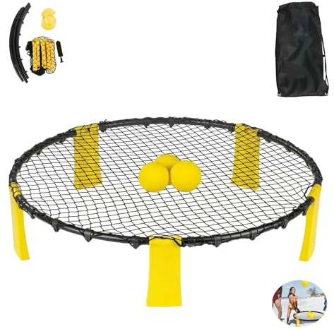 Inflatable Spike Ball Set – Outdoor Fun with Spiker Ball, Roundnet, Spiderball, Beachball & Swingball for Kids and Adults, Perfect for Pool and Lawn Games