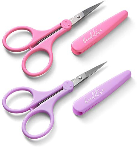 Beaditive high precision details schere set (2-pc) sharp, feine spitzen | papier schneiden, scrapbooking, nähen, basteln | edelstahl | schutzhülle (Pastellfarben)