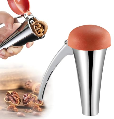 AONAYO Nussknacker,Aluminiumlegierung Nussknacker WalnüSse,Mit Deckel Walnussknacker,rutschfest Nussknacker HaselnüSse,Geeignet FüR WalnüSse,Mandeln,HaselnüSse,Pistazien