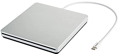 VikTck USB-C Superdrive Externes DVD/CD-Lesegerät und DVD/CD-Brenner für Apple MacBook Air/Pro/iMac/Mini/MacBook Pro/Asus/Dell Latitude mit USB-C Anschluss, Plug and Play - Silber