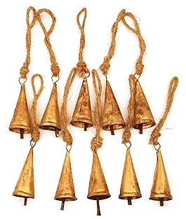 Vivanta Rustikale Weihnachtsglocken im Vintage-Stil – Jingle, Kuh, Hexe & kleine Glocken zum Basteln, Heimdekoration, Weihnachtsschmuck und Dekorationen