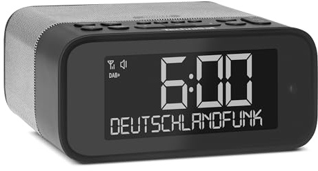 TechniSat DIGITRADIO 52 BT– DAB Radiowecker (Uhrenradio, Wecker, DAB+, UKW, Snooze-Funktion, Sleeptimer, dimmbares Display, Bluetooth-Empfang, 3 Watt RMS Lautsprecher)