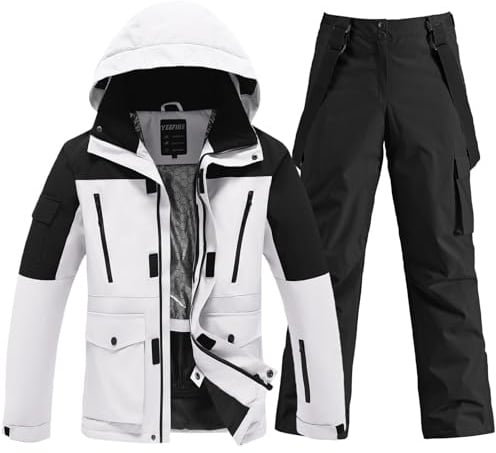 HOTIAN Herren Ski Jacke und Hosen Set Herren Schneeanzug Winter Warme schneeanzug Wasserdicht Winddicht skibekleidung Snowboard Set HB+BK L