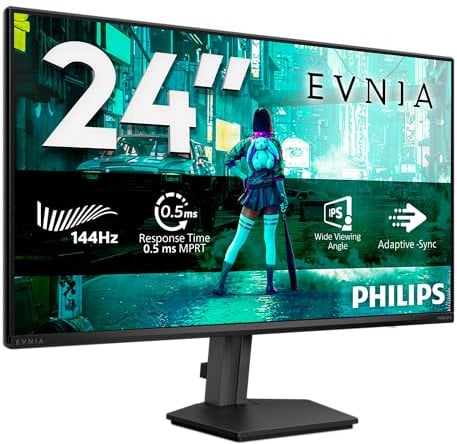 Philips Evnia 24M2N3200NF - 24 Zoll Full HD Gaming Monitor, 144 Hz, 1 ms MPRT, FreeSync, G-Sync comp. (1920x1080, HDMI 2.0, DisplayPort 1.4) schwarz