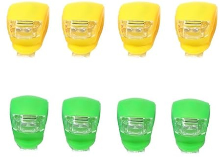 8 Stück wasserdichte LED Kinderwagen Lichter mit heller Beleuchtung, Mehrzweck Warnlicht für Kinderwagen Scooter Roller Outdoor Läufer (Grün Gelb 1)