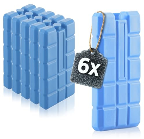 com-four® 6x Kühlakku in blau - Kühlelemente für Kühlbox und Kühltasche - Kühlakkus für Haushalt und Freizeit