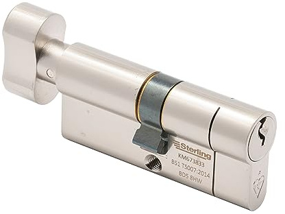 Sterling Int Ext BS1 ETN4040 Knaufzylinder, satiniertes Nickel, innen 40 mm, außen 50 mm (90 mm insgesamt)