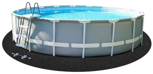 Misento Kunstrasen Easy, Outdoor Teppich - 395 cm, Anthrazit | Nadelfilz Rasenteppich, wasserdurchlässig, Drainage-Noppen, 4mm, für Pool, Aufstellpool, Whirlpool