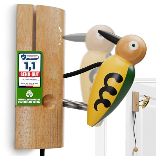Eli® Klopfspecht für Kinder aus Holz - Klingel für Baumhaus - Spielhaus - Kinderzimmer - Haustür - Stelzenhaus - Kinderspielhaus - Glocke - Geschenk für Jungen und Mädchen - Outdoor - Indoor