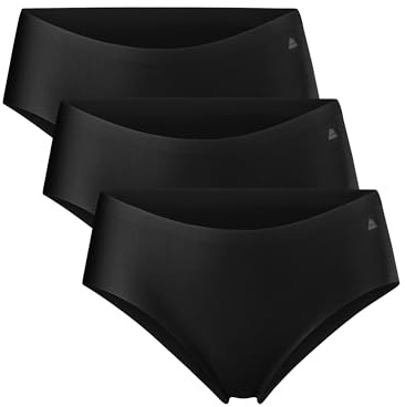 DANISH ENDURANCE Unsichtbarer Hipster Slip Damen, No-Show, 3er & 5er Pack | Unsichtbarer Hipster Slip, feuchtigkeitsableitende Mikrofaser, Etikettenlos & Rutschfest für Alltag & Sport, Activewear Damen