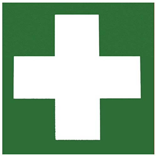 Metafranc Hinweisschild Symbol: Verbandskasten – 150 x 150 mm | 150 x 150 mm, nachleuchtend – Beschilderung – Erste-Hilfe-Kennzeichnung – Sicherheitsmarkierung – Gewerbekennzeichnung