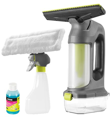 RYOBI 18 V ONE+ Akku-Fenstersauger RWV18-0, inkl. Sprühflasche und Mikrofasertuch,ohne Akku und Ladegerät
