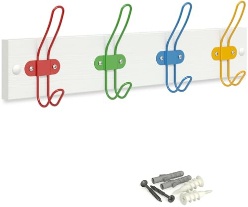Tibres - Kleiderhaken Kinder - Kindergarderobe für Jungen und Mädchen - Mattweiß