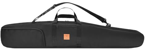 Granori Doppel-Langwaffenfutteral | Hochwertige Gewehrtasche/Waffentasche für 2 Langwaffen/Gewehre bis 130 cm – mit Außentaschen und verstellbarem Tragegurt, abschließbar & gepolstert (Schwarz)