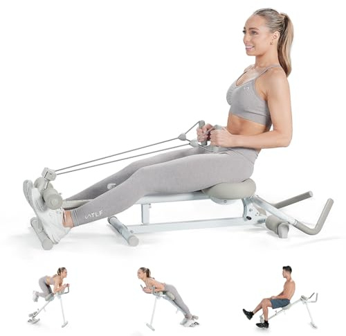 WONDER CORE 4 in 1 Rudergerät für zuhause, Beinpresse rudergeräte, Bauchtrainer & Römische Fitnessgerät für Cardio & Krafttraining | Platzsparend, Ganzkörper-Workout, Bis 242kg