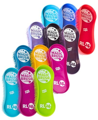 RL24 - Bürstenset (3-teilig) MagicBrush | Hufkratzer für Pferde | entfernt hartnäckigen Schmutz | farbige Pferdebürste für Fellwechsel | reinigt den Hufstrahl | Pferde Zubehör | Edition Classic