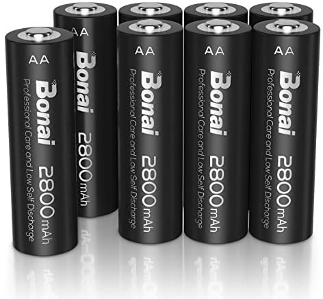 BONAI 8er Pack AA Akku, NI-MH Mignon Batterien 1,2V, Vielseitige Haushaltsbatterien mit Hoher Kapazität, Aufladbare Mignon Akkus für Spielzeug & Taschenlampen