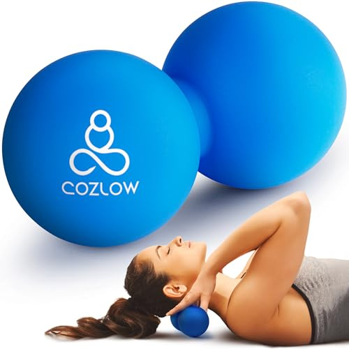 Double Lacrosse Silikon-Massageball - Cobalt Blue - Peanut Triggerpunkt-Roller für Mobilität, Tiefengewebetherapie und myofasziale Entspannung - von Cozlow