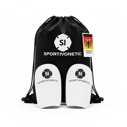 Premium Schienbeinschoner SPORTIVONETIC ® Anpassbar für Fußball, Erwachsene & Kinder, Damen & Herren, Fussball - Football, Shin Guards, Shin Pads, extra klein, dünn, mini mit Beutel
