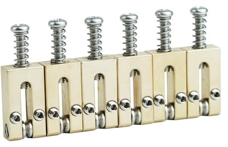 Guyker Brückensättel aus Messing, 10,5 mm, Rollbrückensättel, Tremolo-System, Brücken-Set, Ersatz für ST/TL Tele E-Gitarre (rechteckiger Typ)