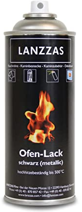 LANZZAS Ofenspray - Farbe: schwarz | hitzebeständiger Ofenlack von Senotherm - 400 ml Spraydose