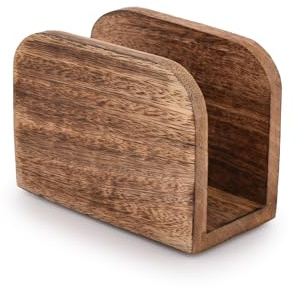 Samhita Burning Finish Serviettenhalter aus Mangoholz für Küche, aufrechter Papierserviettenspender für Haus, Party, Restaurant, Hotel, Café, Bar (14 x 6,3 x 10,2 cm)