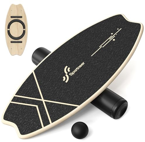 Balance Board Holz: Sportneer Indoorboard Skateboard, Indoor Surfboard Trickboard und Gleichgewichtstrainer für Kinder und Erwachsene