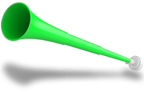 Vuvuzela Zusammenklappbares Stadionhorn, 61 cm, Kunststoff, anfeuernde Trompeten, Blashorn, lauter Klang, Fußballgeräuschmacher für Sportveranstaltungen, Abschlussspiele, Schule, Partyzubehör (grün)