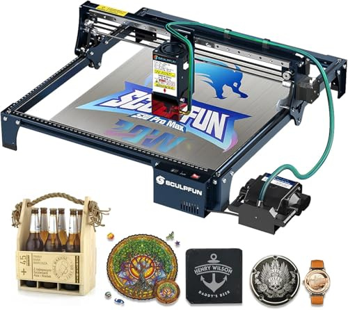 SCULPFUN S30 Pro Max Laser Graviermaschine, Upgraded Lasers 20w Laser Cutter Automatisch Kontrolle Air Assist, Zubehör kaufen Max 935 x 905 mm Metall Lasergravierer für DIY/Wohnkultur