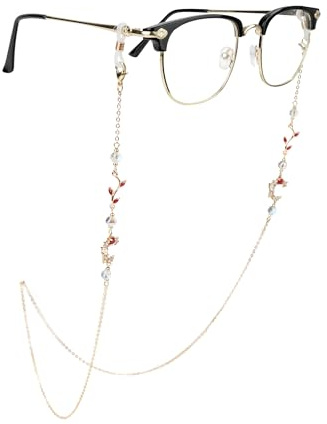 EegantCho Modische Brillenkette der Frauen, Sonnenbrille Anti Verlust, Lesebrille Rahmen, vergoldeter Farbschutz, exquisite Geschenkbox Verpackung (Mond)
