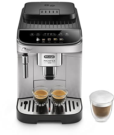 De’Longhi Magnifica Evo - Perfetto Kaffeevollautomat mit klassischem Milchaufschäumer, 4 One-Touch-Getränke, Cappuccino, Espresso Kaffeemaschine, Soft-Touch-Bedienfeld, Silber (ECAM292.33.SB)