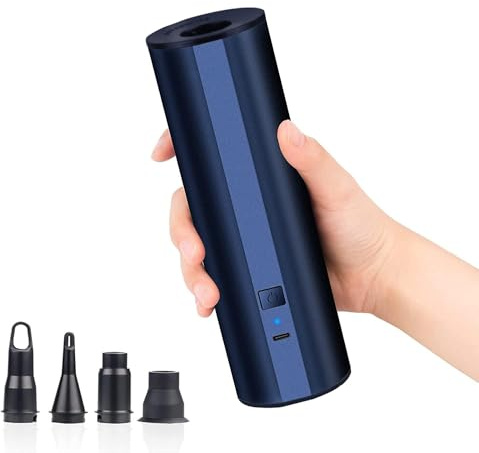 Kabellose Elektrische Luftpumpe mit 2×2000mAh Wiederaufladbarem Akku für Pool, Schlauchboot & Luftmatratze - Schnellfüll Inflator mit 4 Düsen