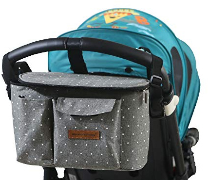 Kinderwagentasche Organizer Kinderwagen Buggy Tasche Baby Universale Multifunktionale Aufbewahrungstasche (Grauer Stern)