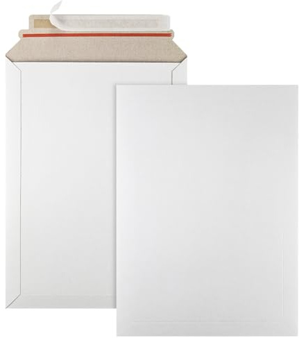 Netuno 25 Versandtaschen aus Vollpappe Weiß DIN A4 22,9 x 32,4 cm 450g Kartonumschläge Kartonversandtaschen aus Pappe Kartonumschläge Vollpapptaschen Pappkarton für Dokumente Broschüren