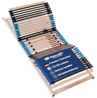 Betten-ABC - Elektro 7-Zonen-Lattenrost Move - 90x200cm - Elektrische Kopf- & Fußteilverstellung - für alle Matratzen geeignet - 5-fache Härtegradverstellung - Fertig montiert & Speditionslieferung