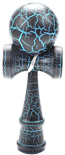 CAIONPLE Spielzeug Aussen Sports Kendama Spielzeug Ball Kinder und Erwachsene Aussen Ball Sportarten Riss Buchen Buntes Design Schwarz und Blau