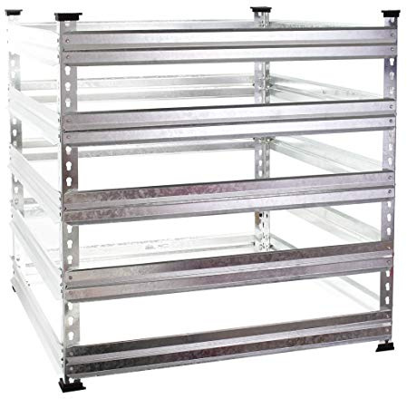 Wiltec Gartenkomposter 120 x 120 x 90 cm, Komposter aus Metall, Kompostbehälter für 1300 Liter Kompost, verzinkter Biokomposter für Bioabfall