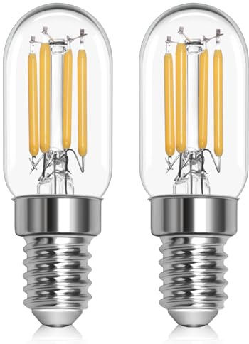 Morotty LED Kühlschranklampe E14 2W 230V, Glühbirne Kühlschrank Led T22 E14 Neutralweiß 4000K, Ersatz Glühlampe 25W-30W Halogenlampe, Nicht Dimmbar, für Nachtlicht, Salzlampe, Kronleuchter, 2er-Set