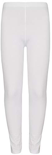 A2Z 4 Kids Mädchen Einfarbig Leggings Tanzen Mode - New Legging White 7-8