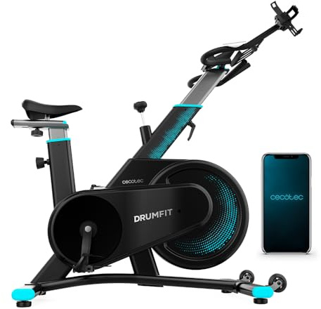 Cecotec Cecotec Indoor-Fahrrad, Bluetooth-Konnektivität, Kompaktes Design, Ergonomischer und Verstellbarer Sattel und Lenker, LCD-Display