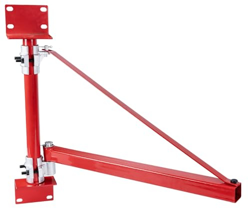 TEENO Elektrischer Hebezeug-Stützarm 200-600 kg Tragkraft Hebezeughalter-Schwenkarm mit Stange Hebezeugrahmen aus Stahl, 180° schwenkbarer Gerüsthebezeug-Hebearm Windenhebezeugarm für Werkstatt Garage