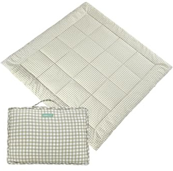 Molis&Co - Krabbeldecke 120x120 cm - 100% Baumwolle (OEKO-TEX) - Multifunktionale Spielmatte, Dick & Weich Gepolstert - Ideal als Babydecke & Spieldecke - Mint Tea